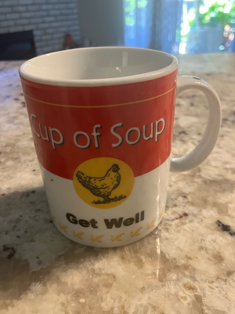 Get Well 'Cup of Soup' Ceramic Mug - Red and White